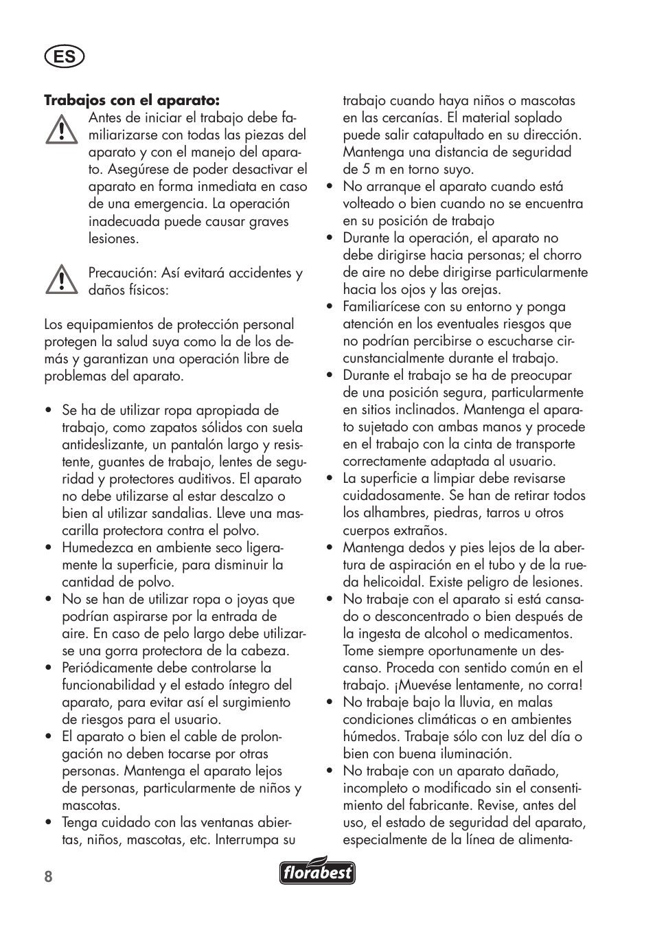Florabest FLB 2500 A2 User Manual | Page 8 / 70