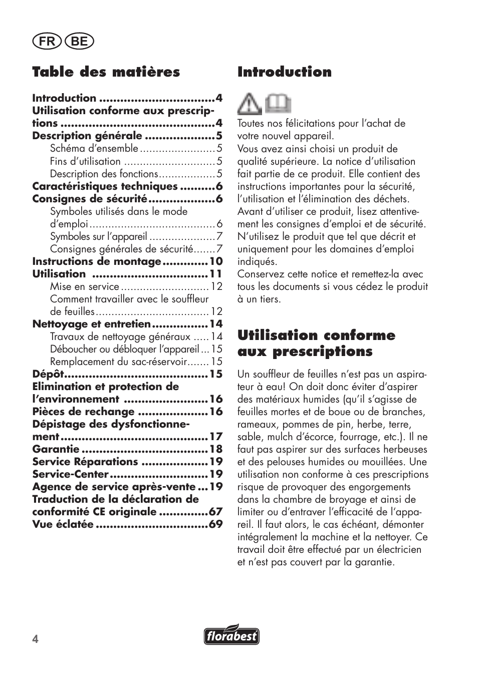 Florabest FLB 2500 A2 User Manual | Page 4 / 70