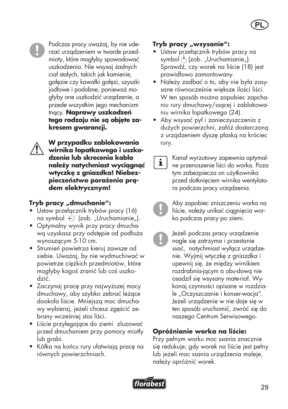 Florabest FLB 2500 A2 User Manual | Page 29 / 114
