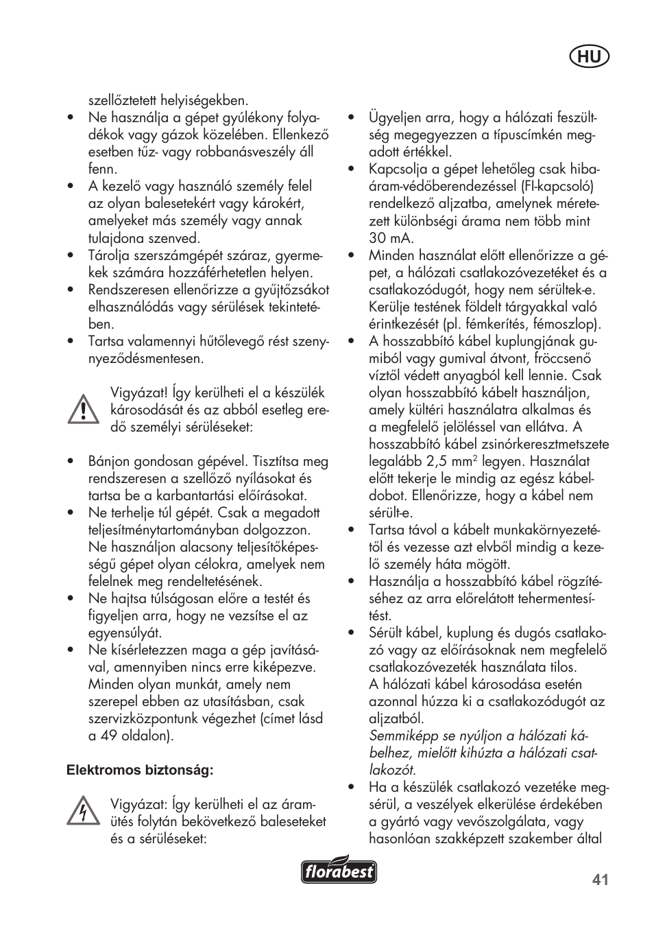 Florabest FLB 2500 A2 User Manual | Page 41 / 114