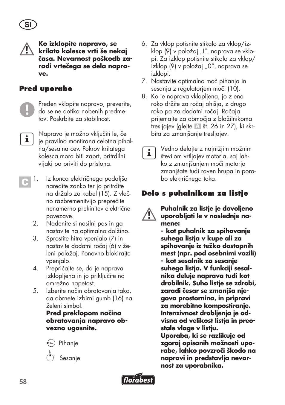 Florabest FLB 2500 A2 User Manual | Page 58 / 114