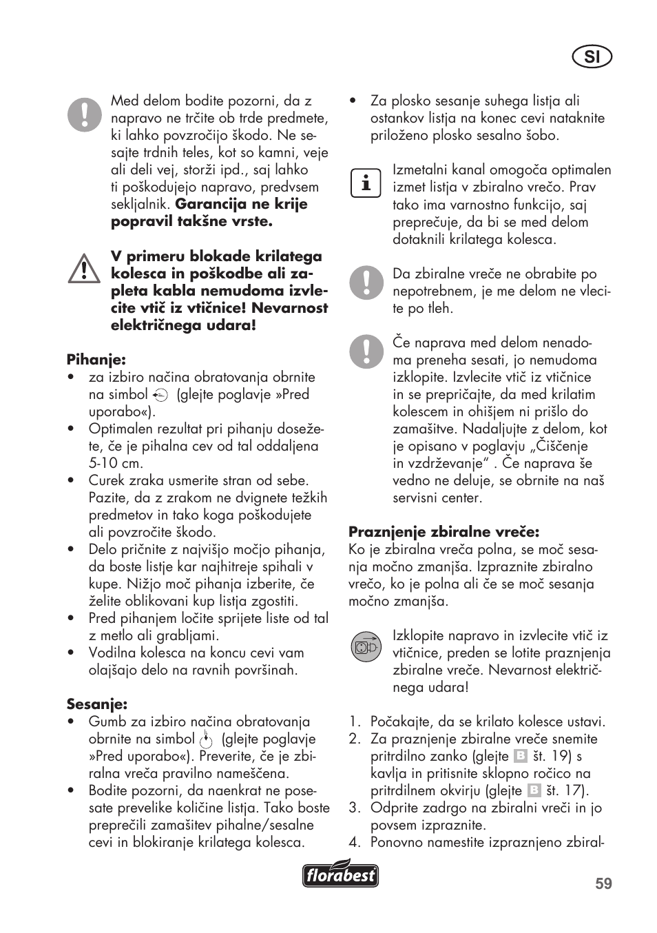 Florabest FLB 2500 A2 User Manual | Page 59 / 114