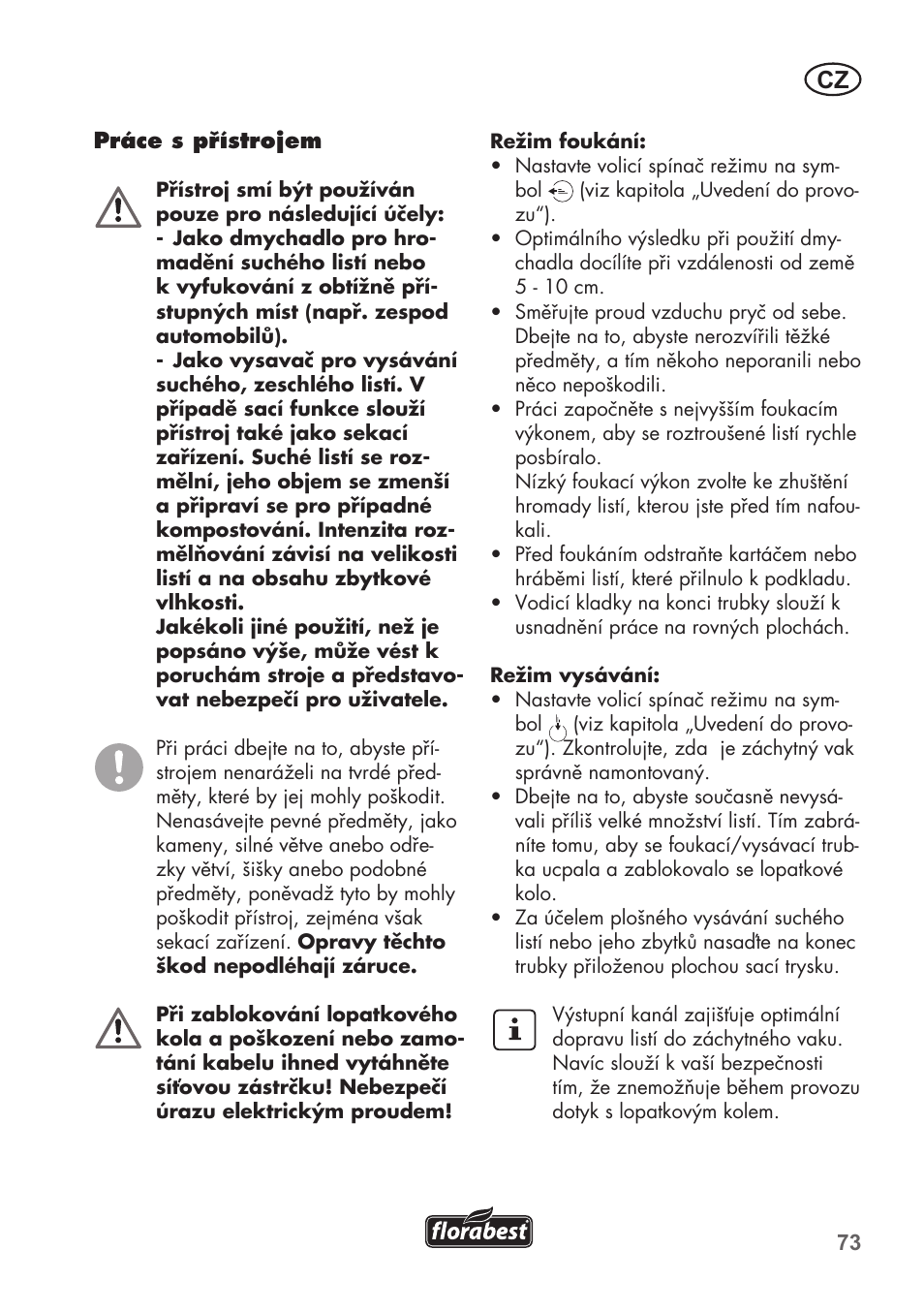 Florabest FLB 2500 A2 User Manual | Page 73 / 114