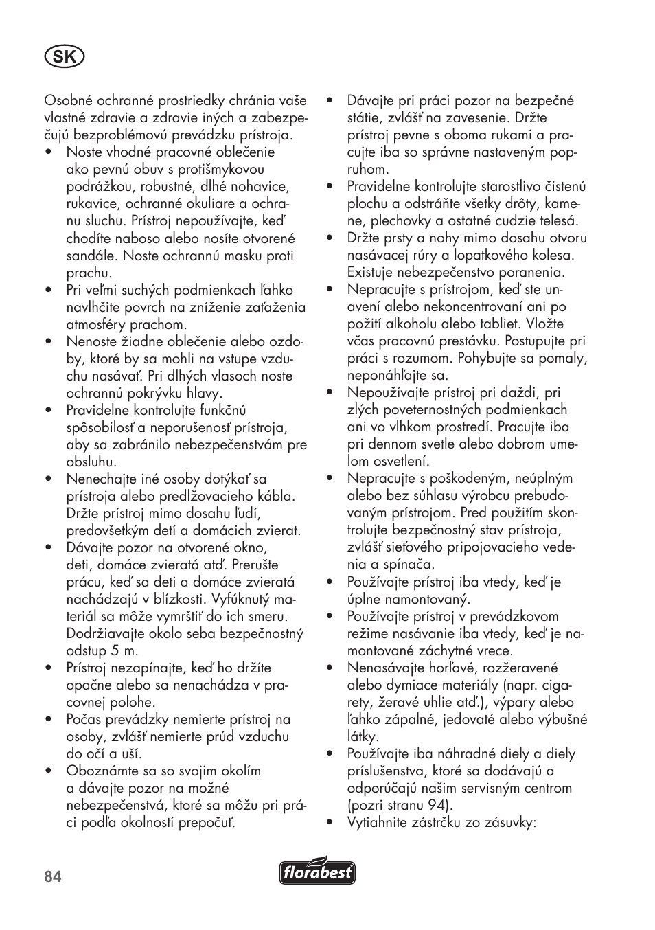Florabest FLB 2500 A2 User Manual | Page 84 / 114