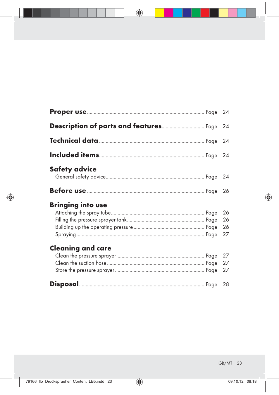 Proper use, Description of parts and features, Technical data | Included items, Safety advice, Before use, Bringing into use, Cleaning and care, Disposal | Florabest Z31339 User Manual | Page 23 / 35