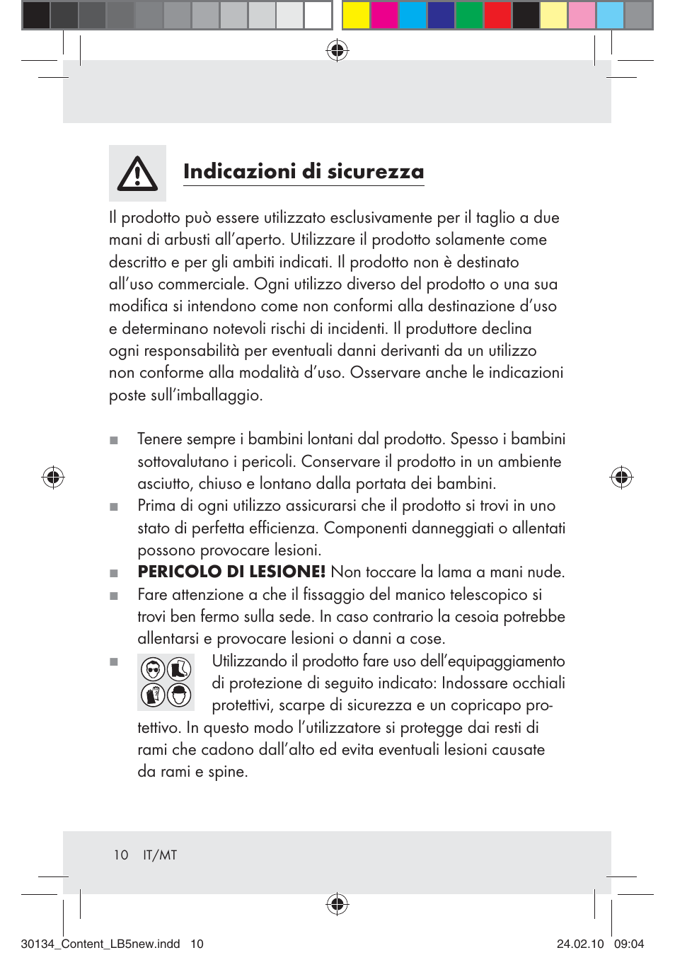 Indicazioni di sicurezza | Florabest Z28344 User Manual | Page 10 / 26