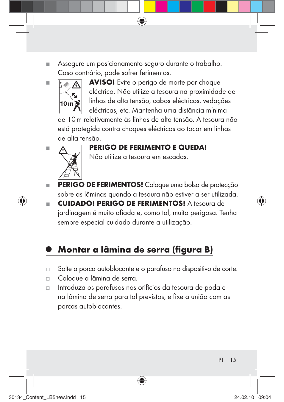 Montar a lâmina de serra (ﬁgura b) | Florabest Z28344 User Manual | Page 15 / 26