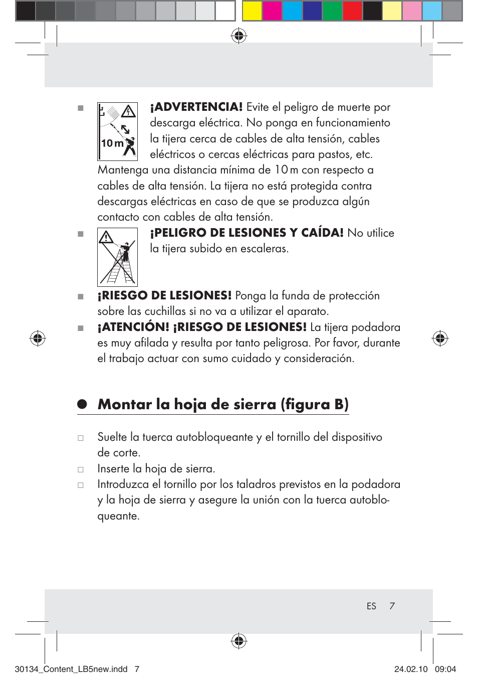 Montar la hoja de sierra (ﬁgura b) | Florabest Z28344 User Manual | Page 7 / 26