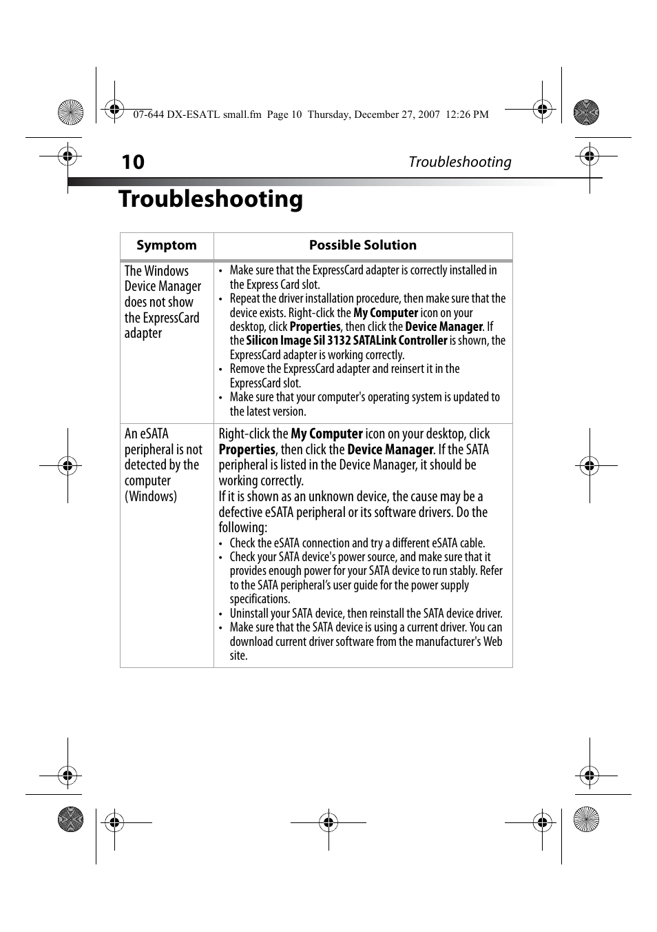 Troubleshooting | Dynex DX-ESATL User Manual | Page 10 / 48