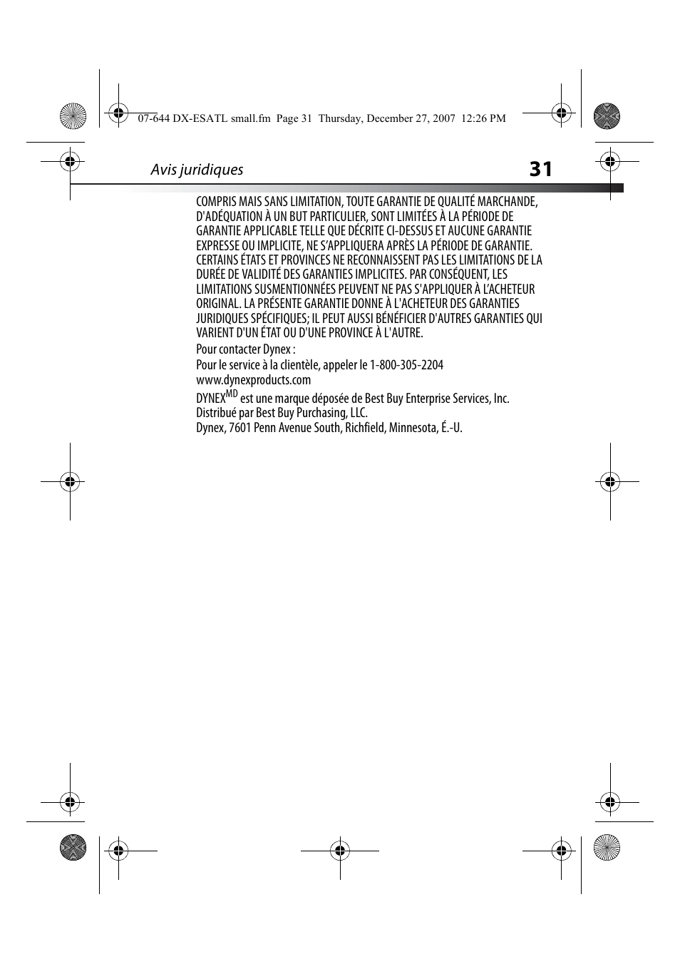 Dynex DX-ESATL User Manual | Page 31 / 48