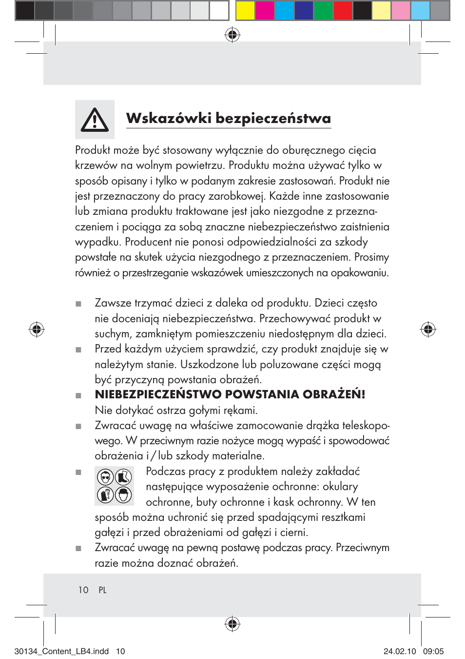 Wskazówki bezpieczeństwa | Florabest Z28344 User Manual | Page 10 / 35