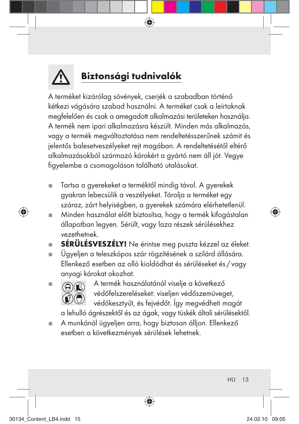 Biztonsági tudnivalók | Florabest Z28344 User Manual | Page 15 / 35