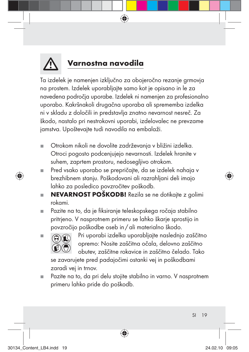 Varnostna navodila | Florabest Z28344 User Manual | Page 19 / 35