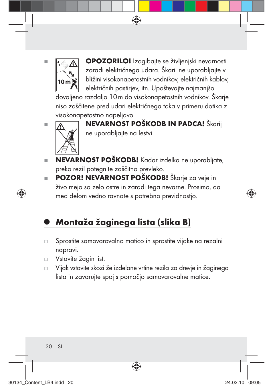 Montaža žaginega lista (slika b) | Florabest Z28344 User Manual | Page 20 / 35
