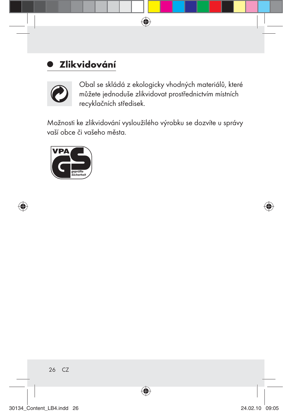 Zlikvidování | Florabest Z28344 User Manual | Page 26 / 35