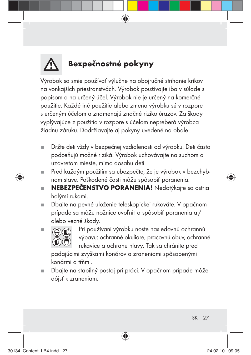 Bezpečnostné pokyny | Florabest Z28344 User Manual | Page 27 / 35