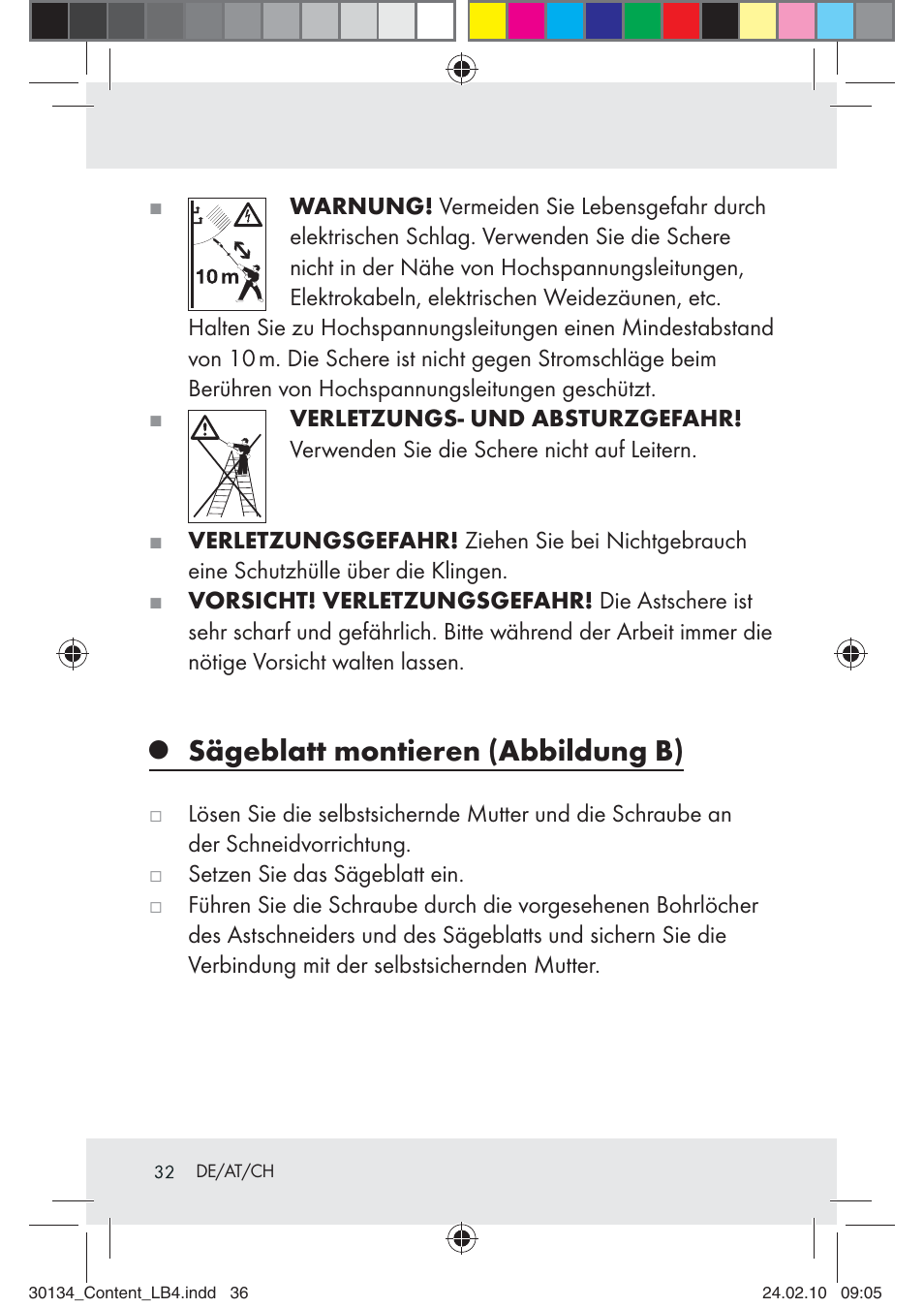 Sägeblatt montieren (abbildung b) | Florabest Z28344 User Manual | Page 32 / 35