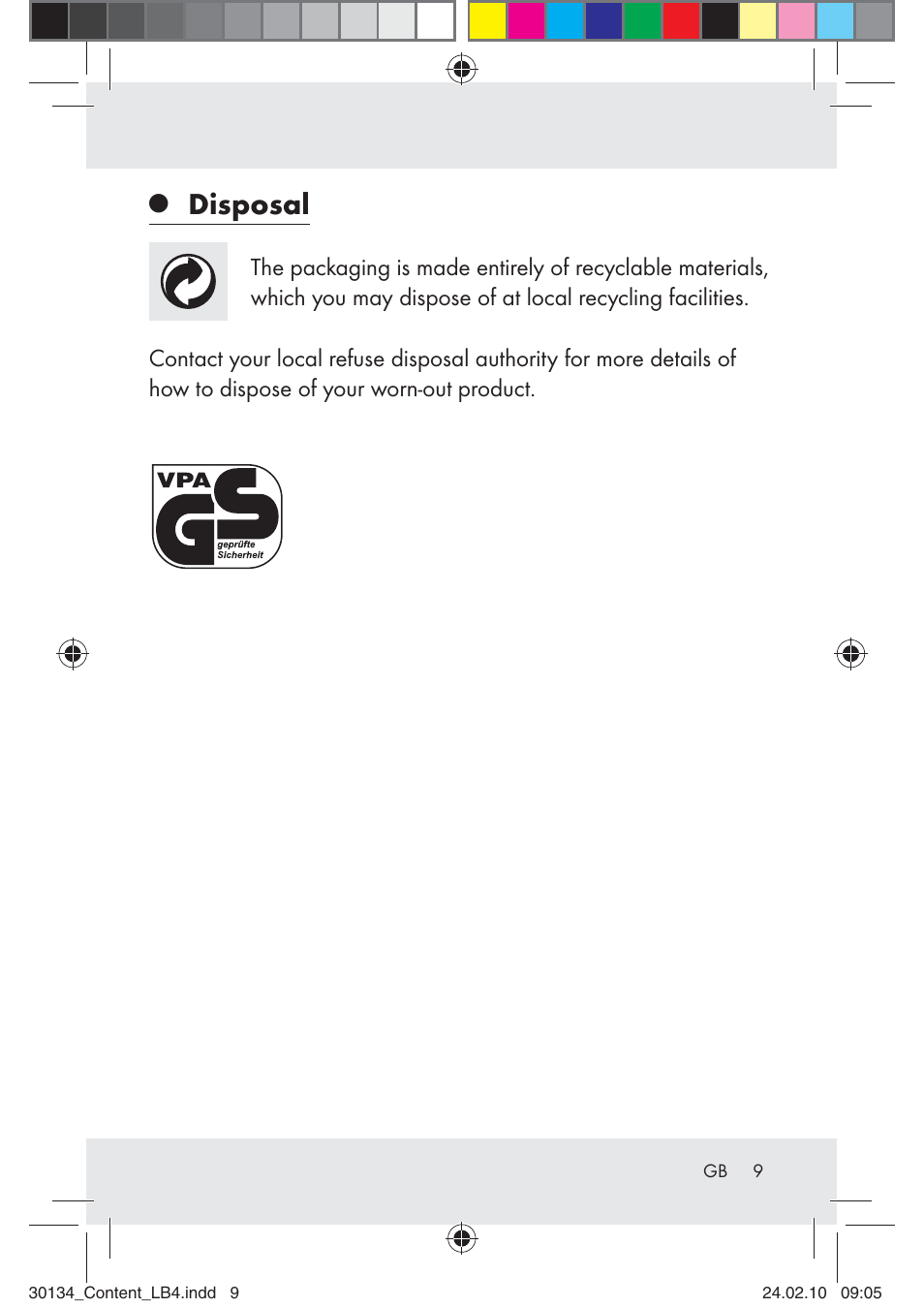 Disposal | Florabest Z28344 User Manual | Page 9 / 35