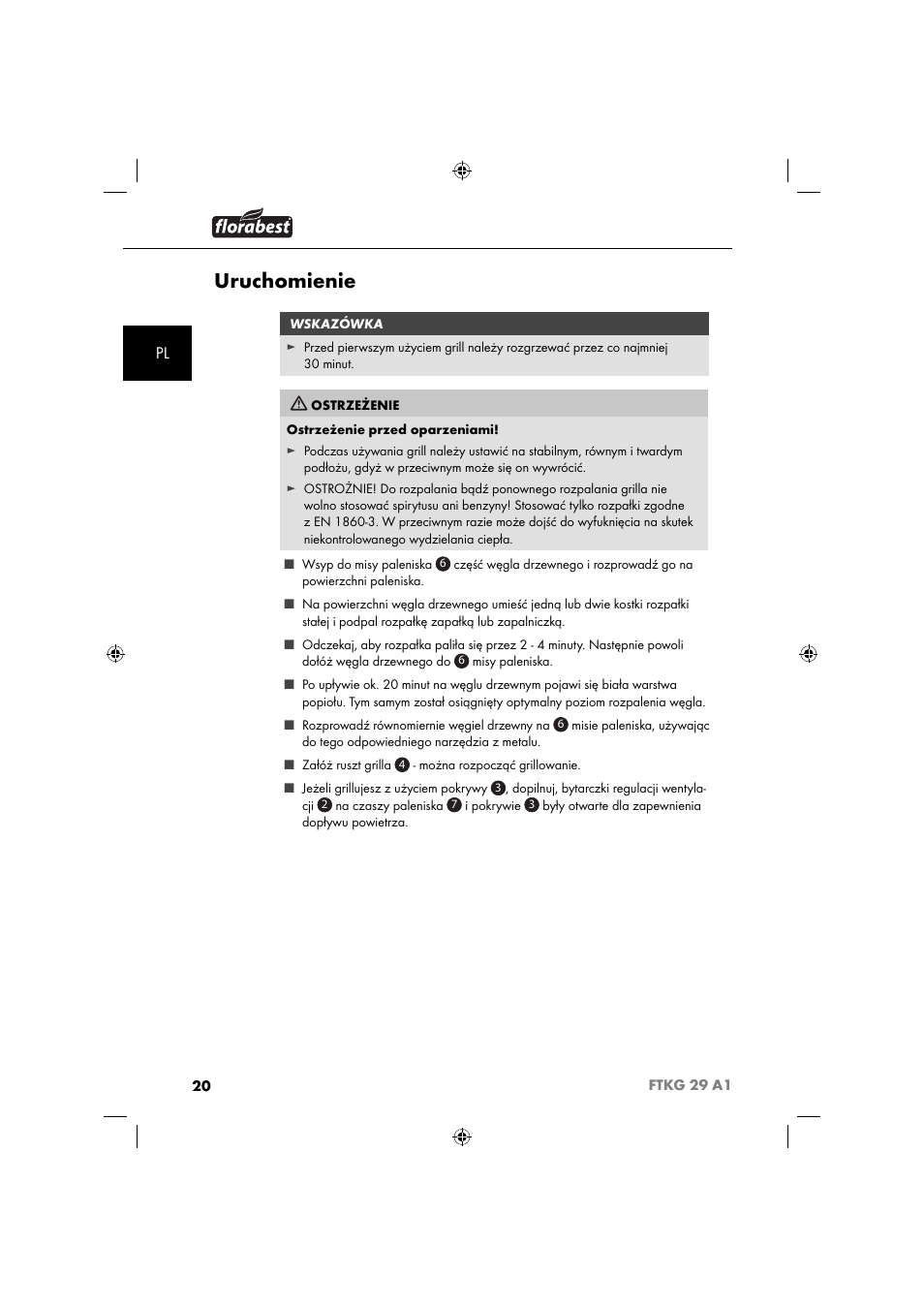 Uruchomienie | Florabest FTKG 29 A1 User Manual | Page 23 / 39
