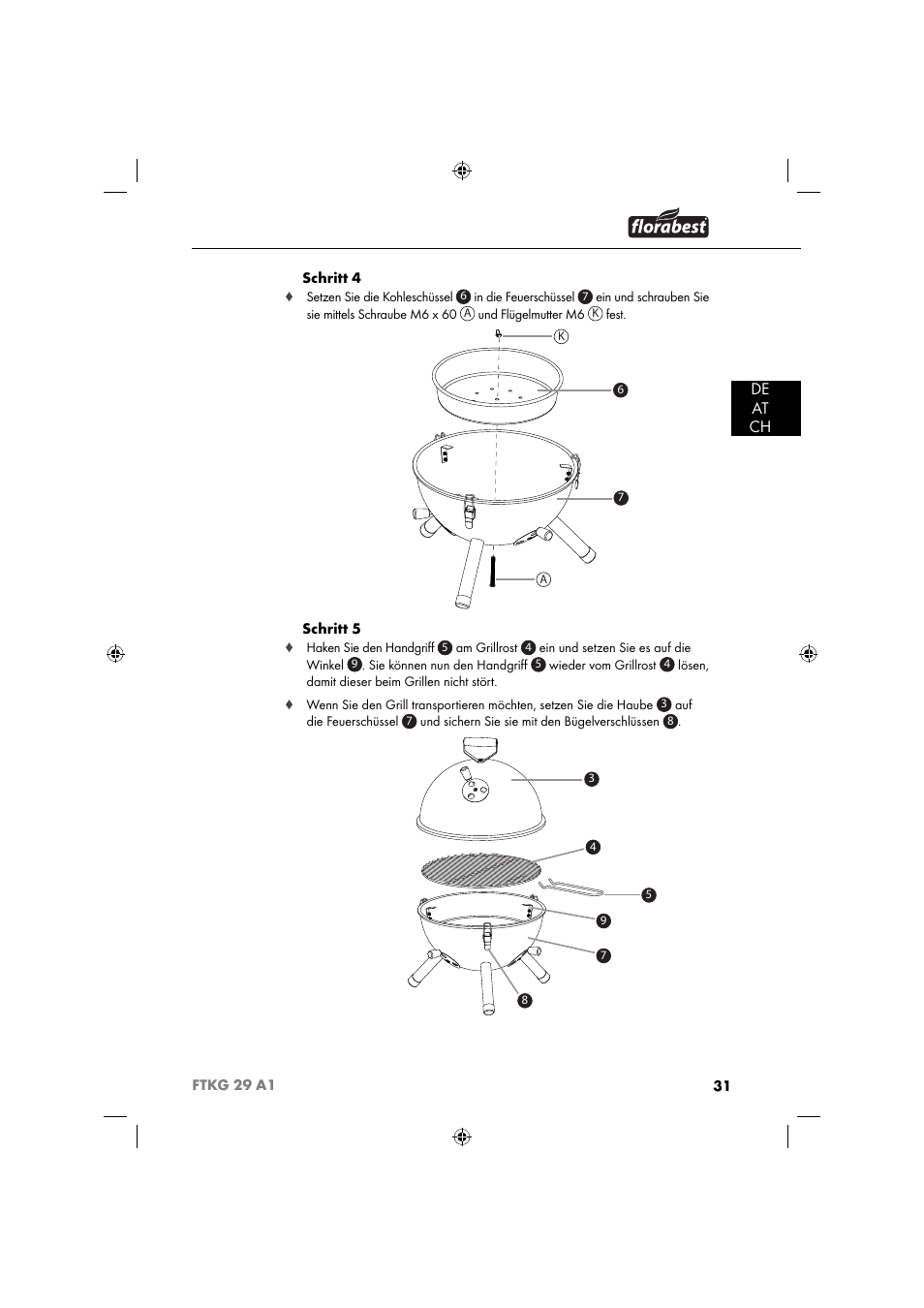 De at ch | Florabest FTKG 29 A1 User Manual | Page 34 / 39