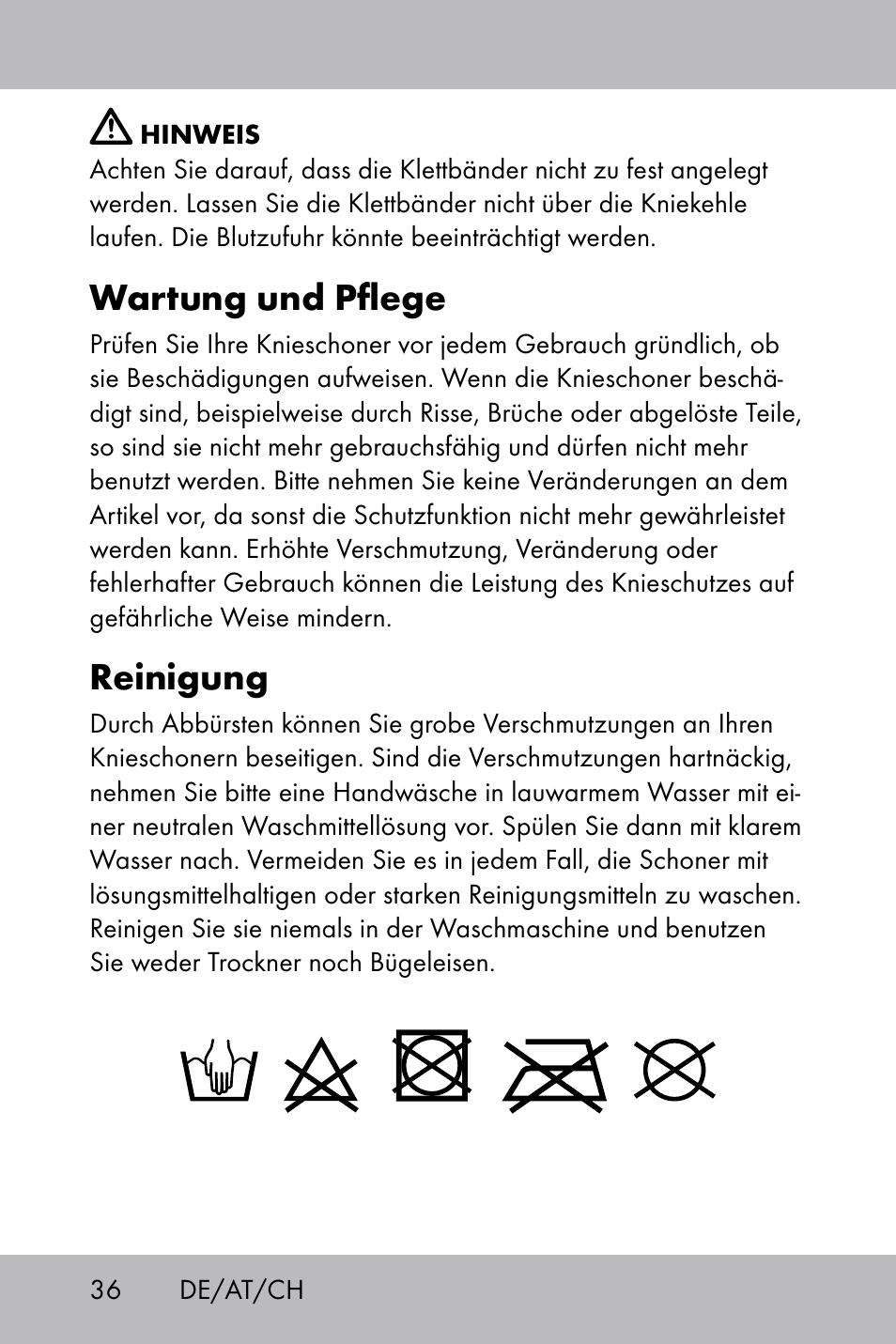 Wartung und pflege, Reinigung | Florabest Knee Pads User Manual | Page 34 / 36