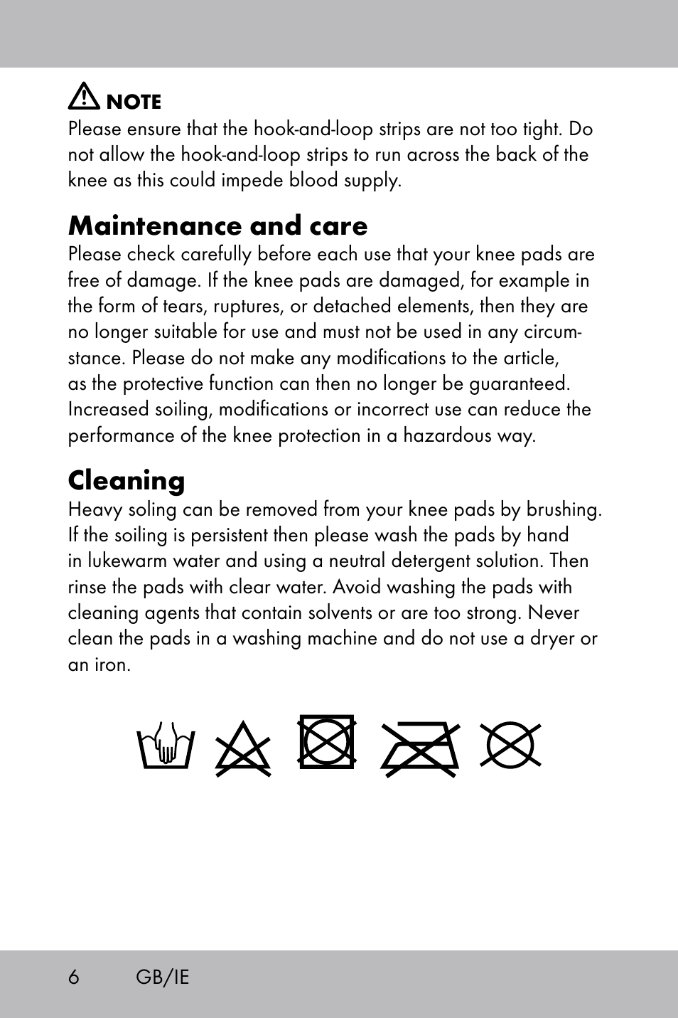 Maintenance and care, Cleaning | Florabest Knee Pads User Manual | Page 4 / 36