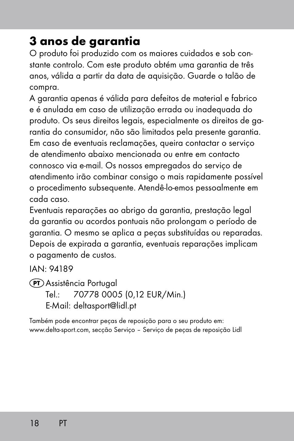 3 anos de garantia | Florabest Knee Pads User Manual | Page 16 / 28