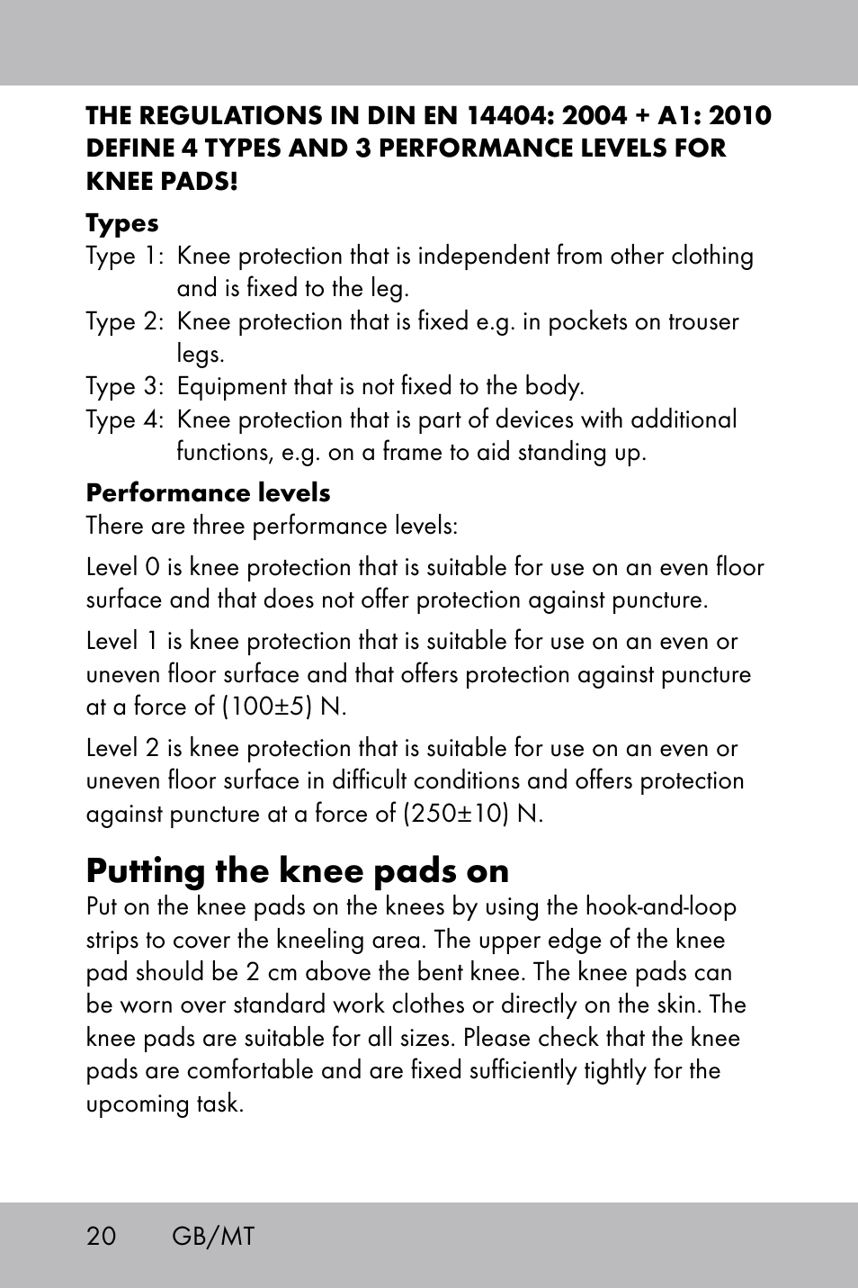 Putting the knee pads on | Florabest Knee Pads User Manual | Page 18 / 28