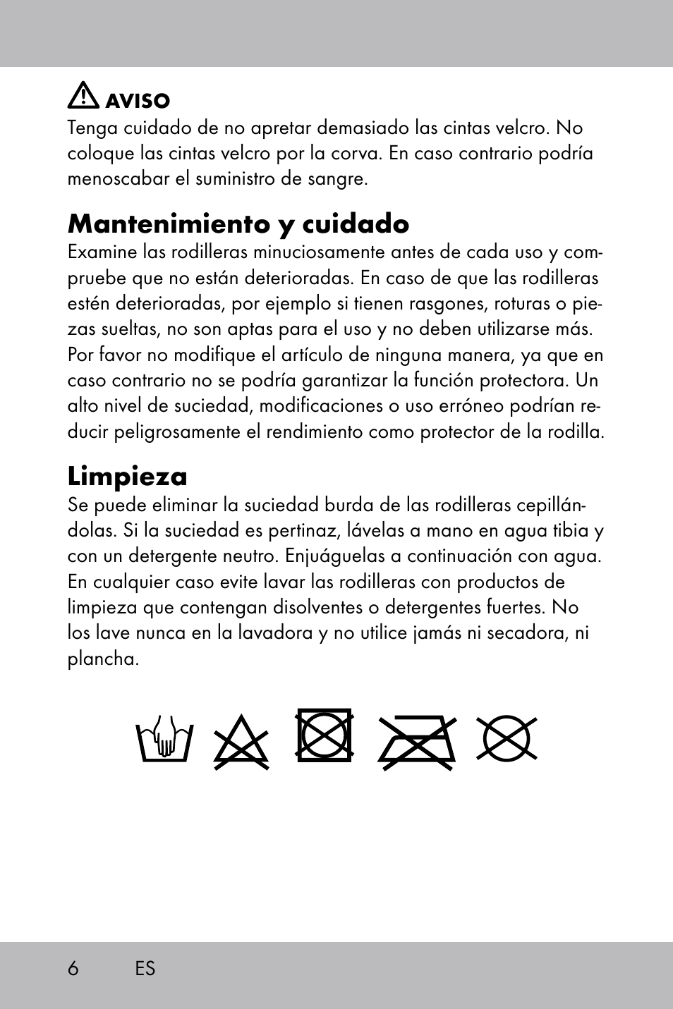 Mantenimiento y cuidado, Limpieza | Florabest Knee Pads User Manual | Page 4 / 28