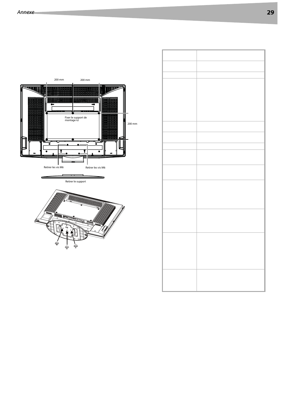 Annexe, Spécifications | Dynex DX-LCD32 User Manual | Page 29 / 48