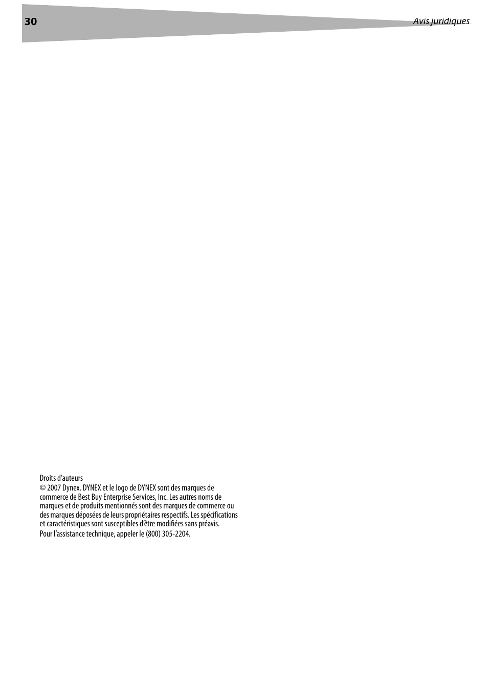 Avis juridiques, Fcc article 15, Modifications | Câbles, Canadian notice, Avis canadien | Dynex DX-LCD32 User Manual | Page 30 / 48