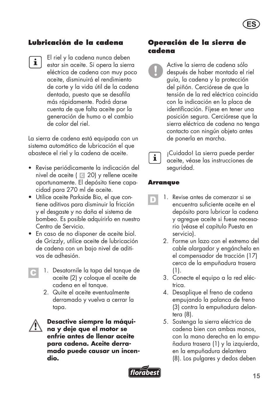 Florabest FKS 2200 C2 User Manual | Page 15 / 128
