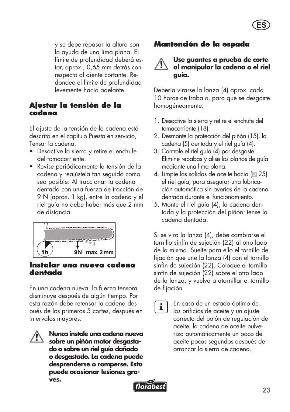 Florabest FKS 2200 C2 User Manual | Page 23 / 128