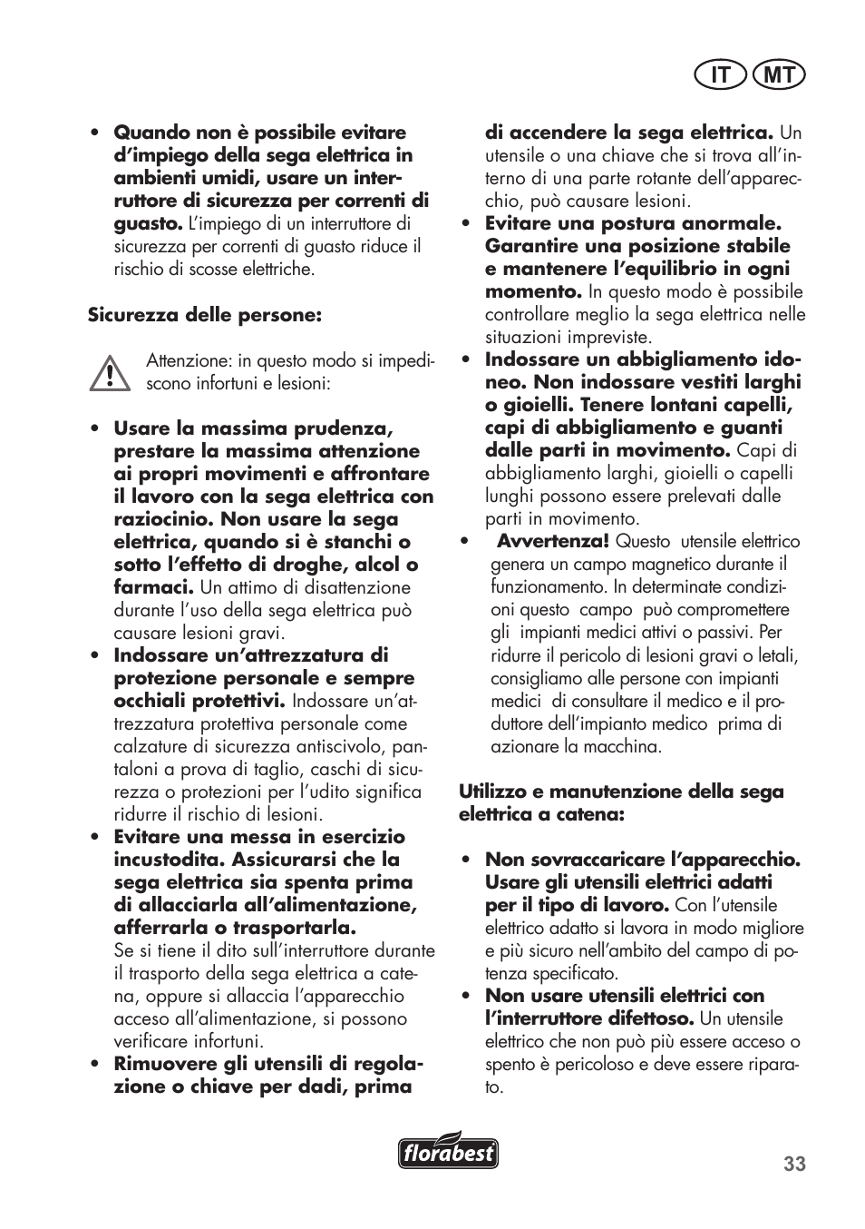 It mt | Florabest FKS 2200 C2 User Manual | Page 33 / 128