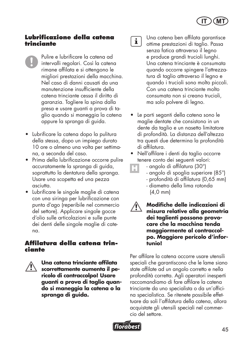 It mt | Florabest FKS 2200 C2 User Manual | Page 45 / 128