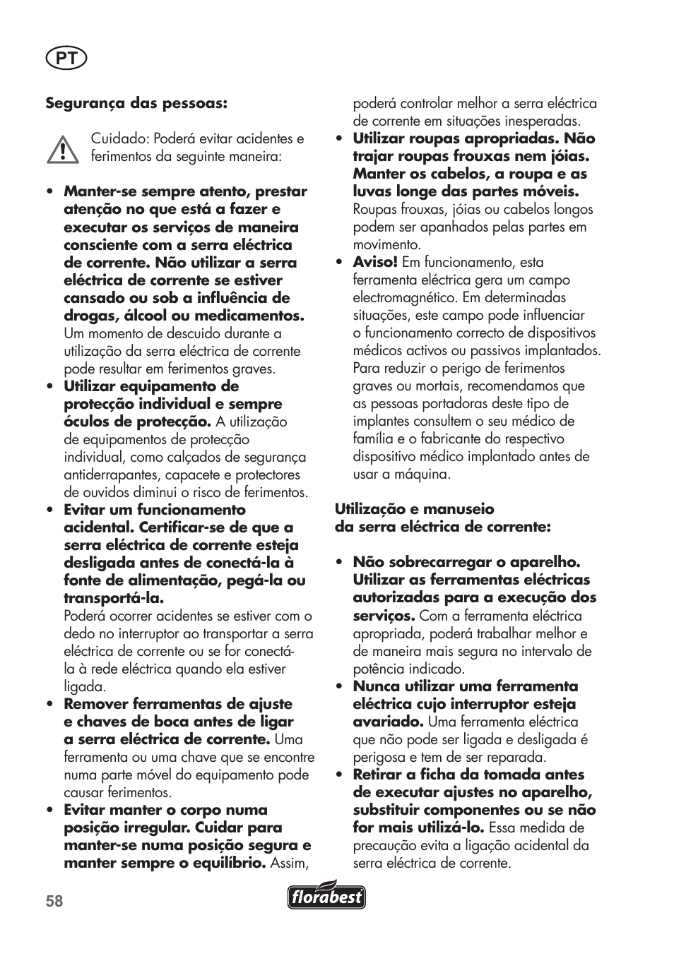 Florabest FKS 2200 C2 User Manual | Page 58 / 128
