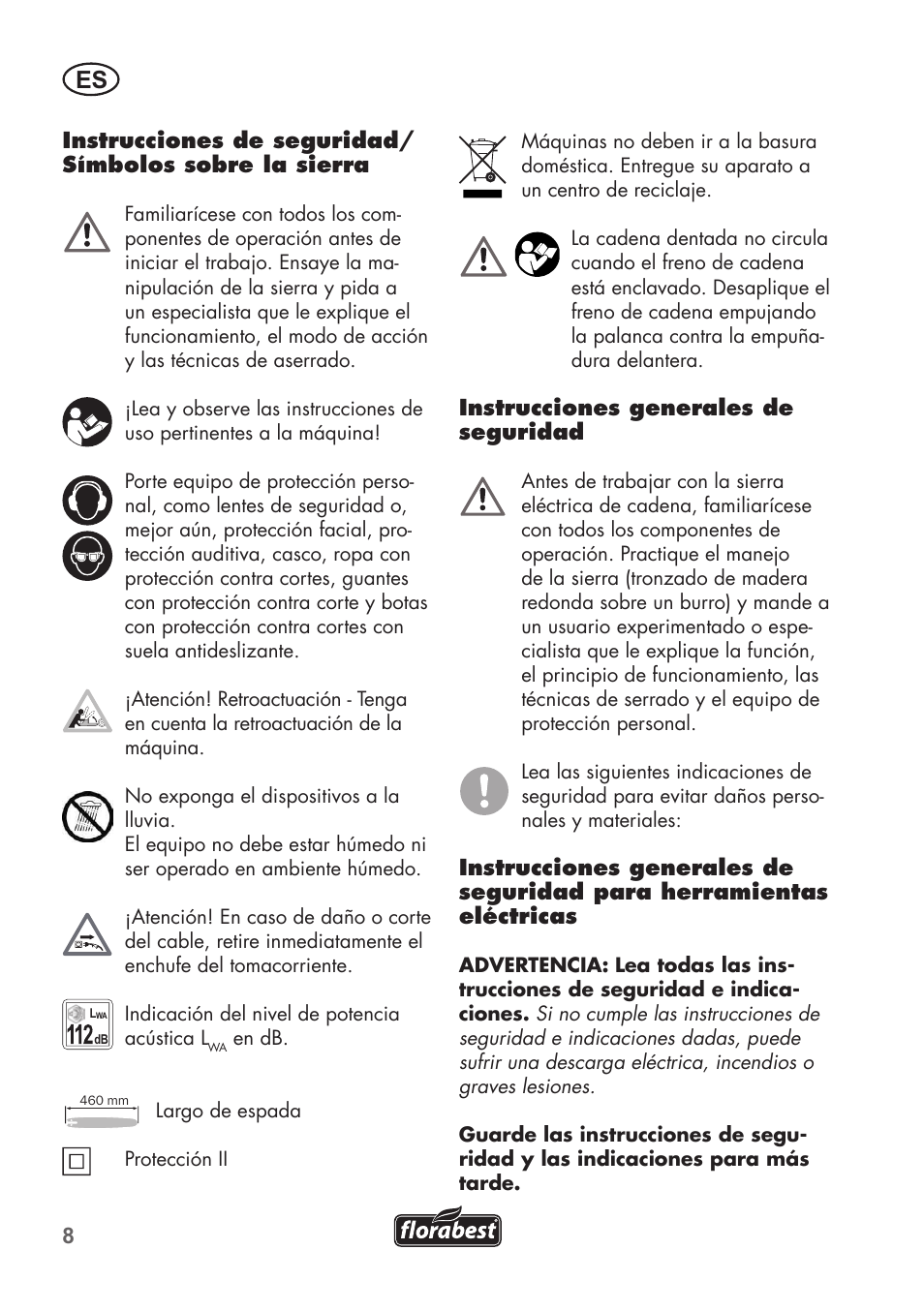 Florabest FKS 2200 C2 User Manual | Page 8 / 128