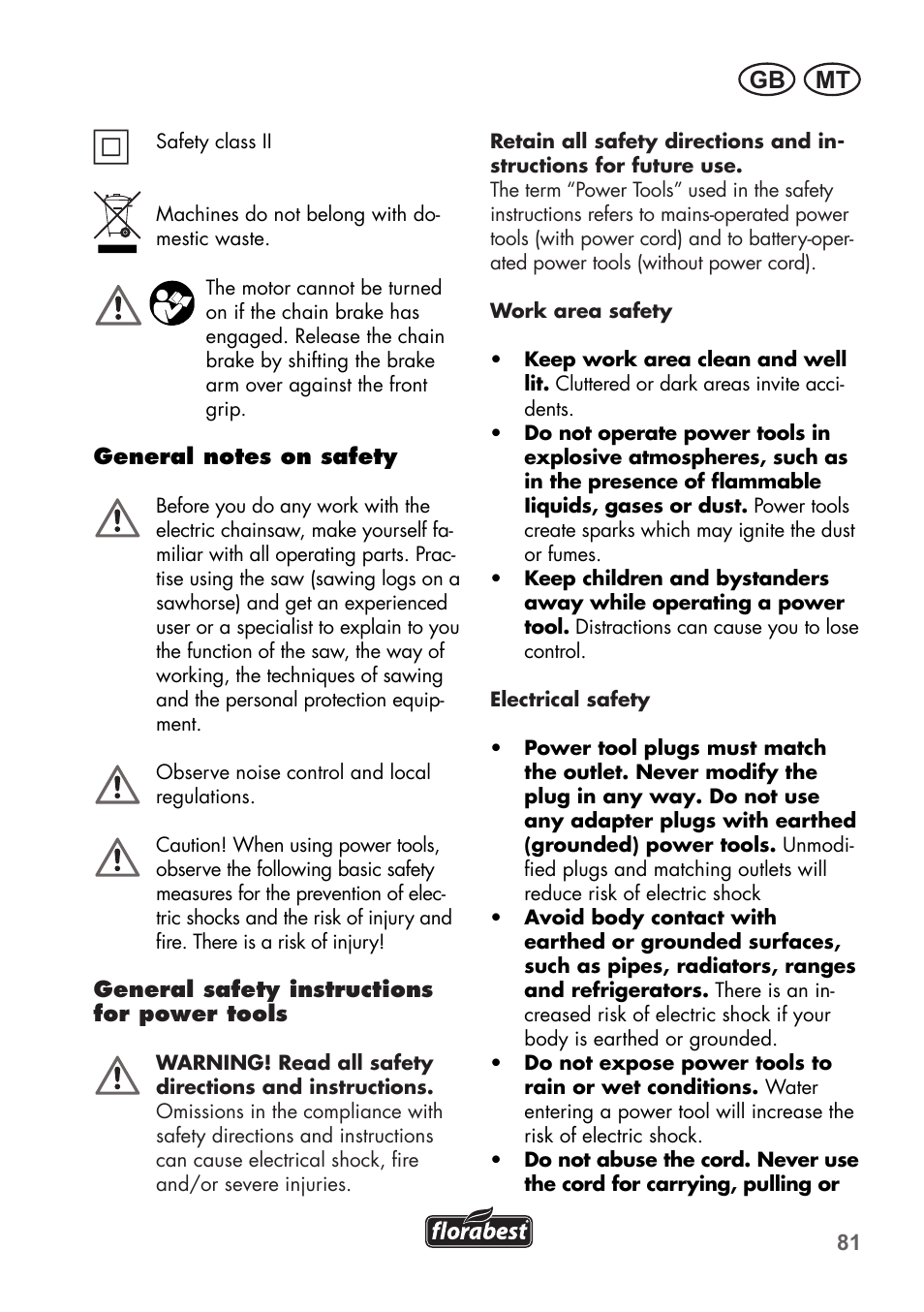 Mt gb | Florabest FKS 2200 C2 User Manual | Page 81 / 128