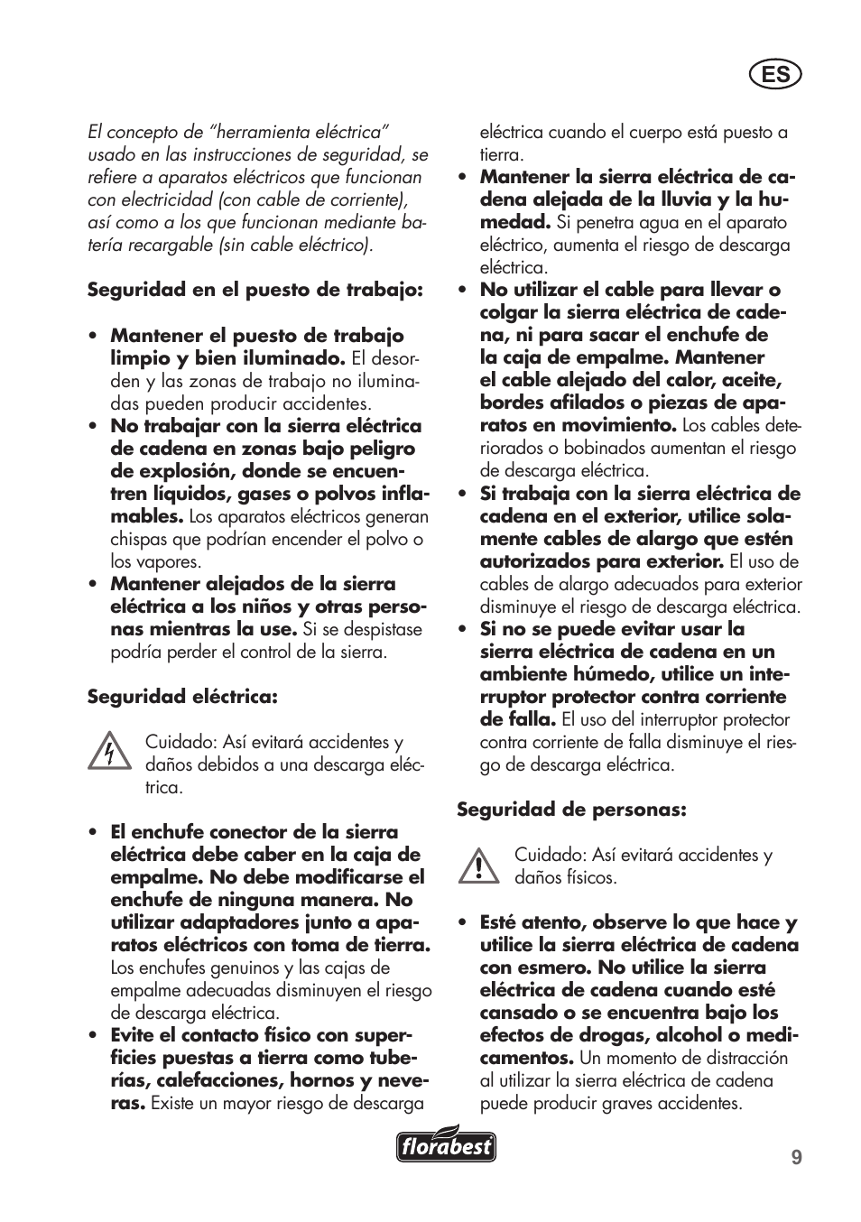 Florabest FKS 2200 C2 User Manual | Page 9 / 128