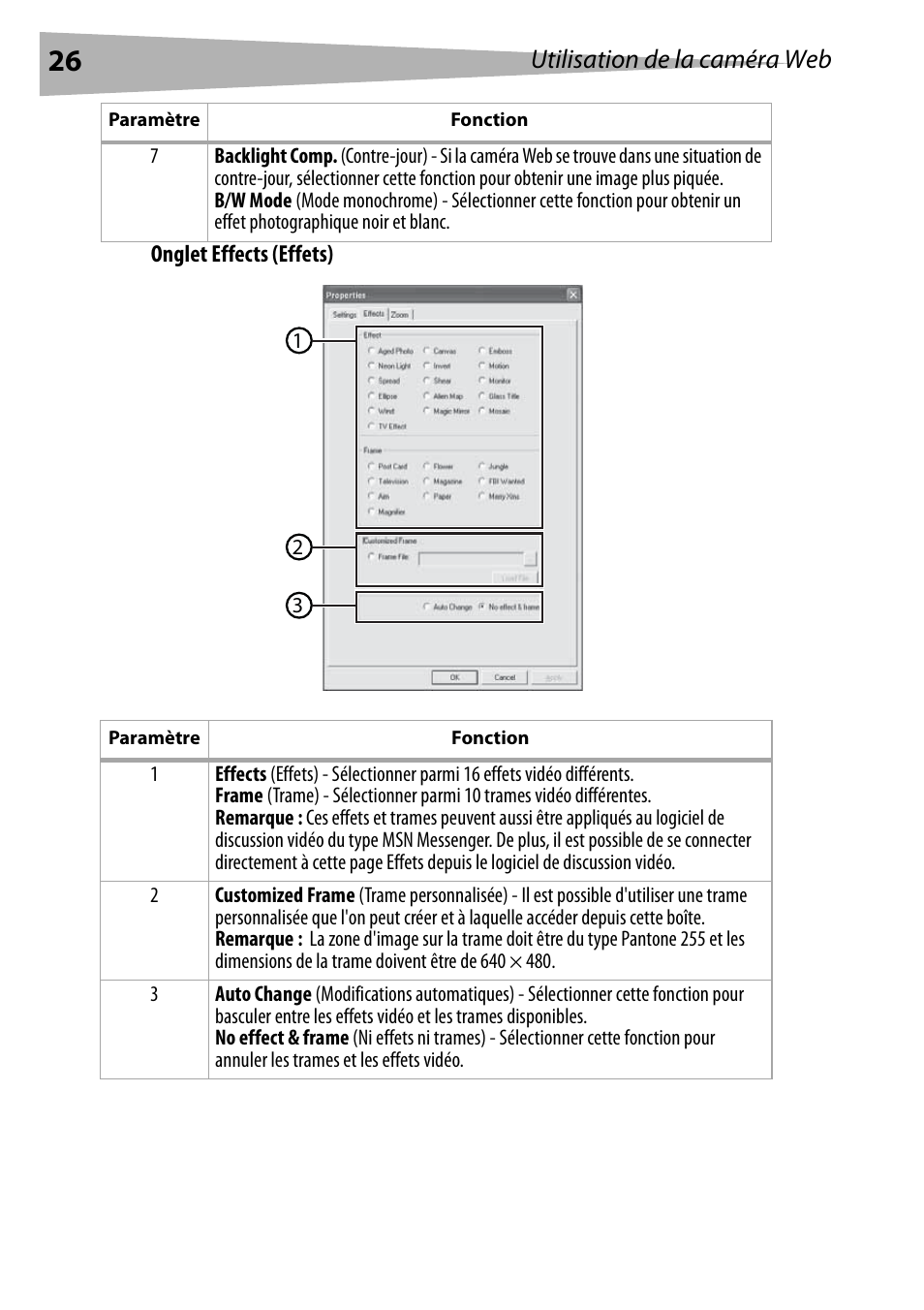 Utilisation de la caméra web | Dynex DX-DTCAM User Manual | Page 26 / 44