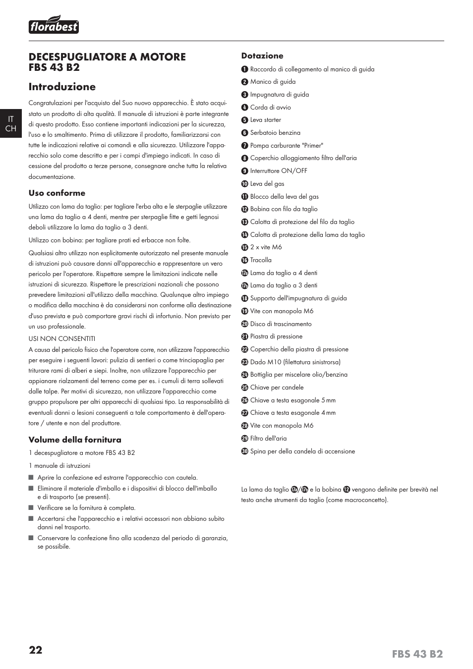 Decespugliatore a motore fbs 43 b2 introduzione | Florabest FBS 43 B2 User Manual | Page 27 / 56