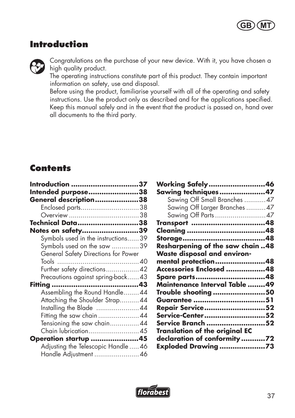 Florabest FHE 550 B2 User Manual | Page 37 / 76