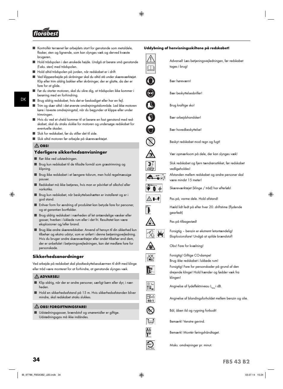 Florabest FBS 43 B2 User Manual | Page 39 / 76