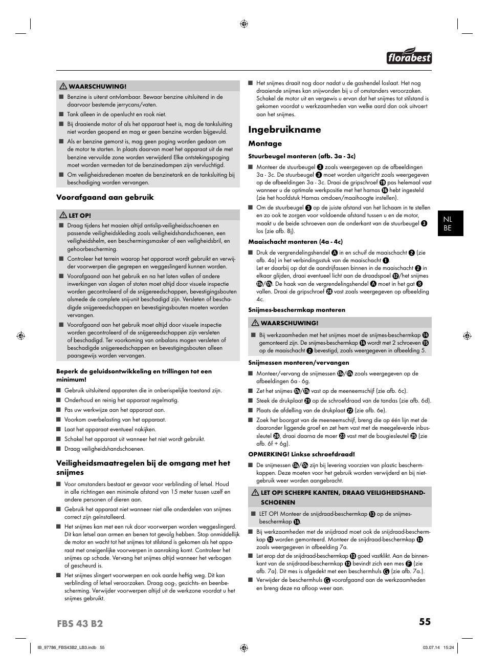 Ingebruikname | Florabest FBS 43 B2 User Manual | Page 60 / 76