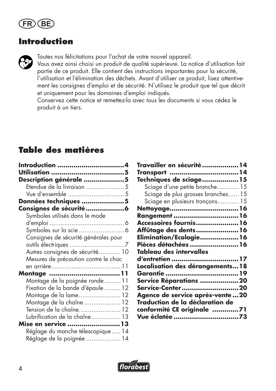 Florabest FHE 550 B2 User Manual | Page 4 / 76