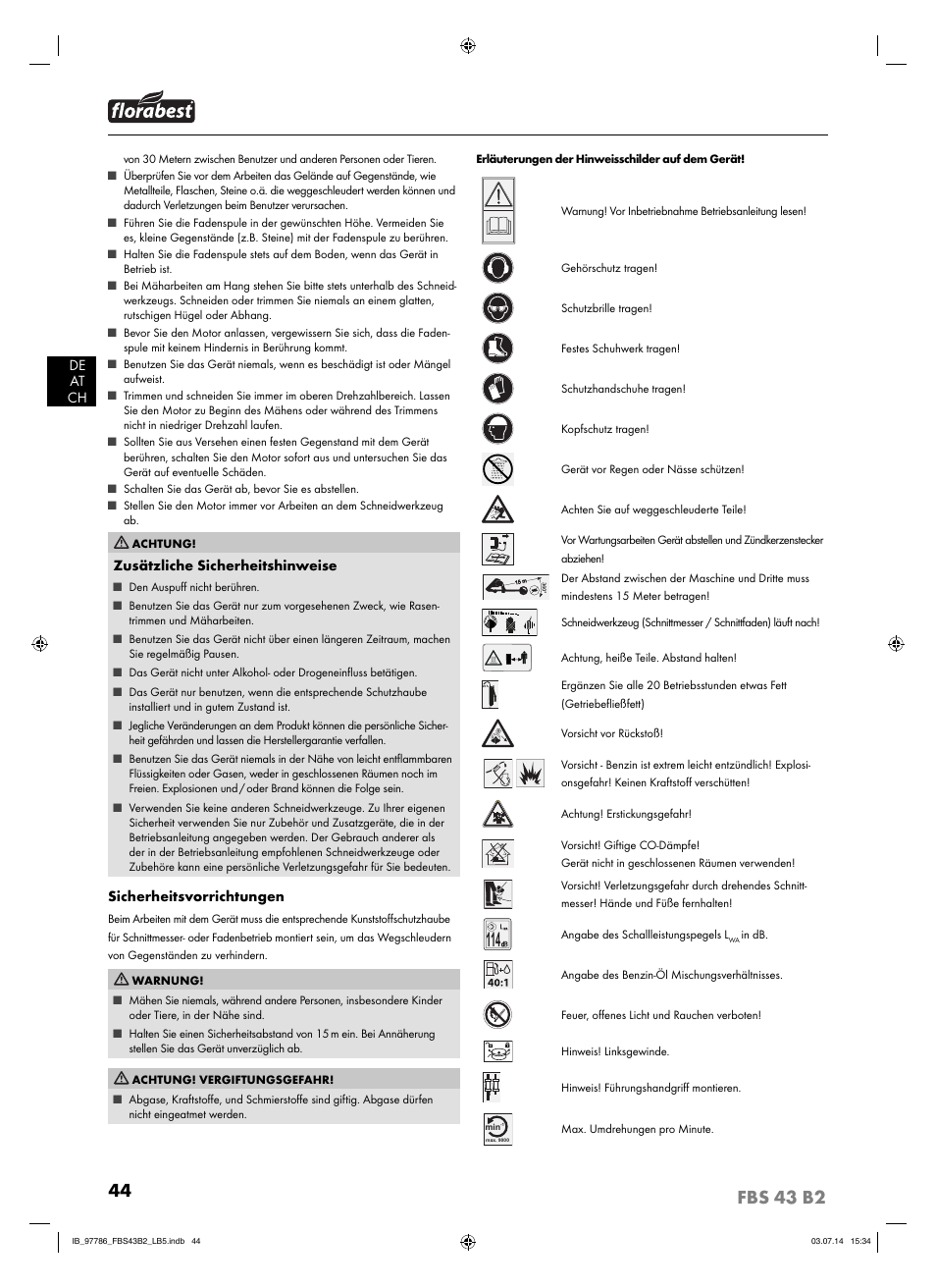 Florabest FBS 43 B2 User Manual | Page 49 / 56