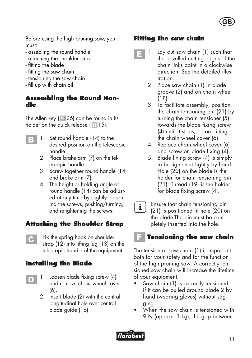 Florabest FHE 550 B2 User Manual | Page 11 / 108