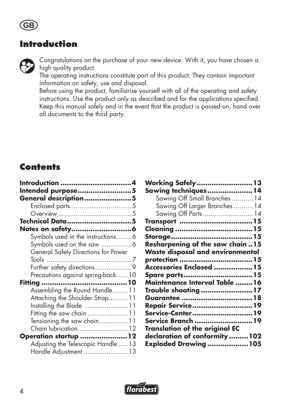 Florabest FHE 550 B2 User Manual | Page 4 / 108