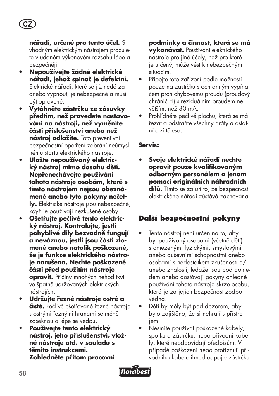 Florabest FHE 550 B2 User Manual | Page 58 / 108