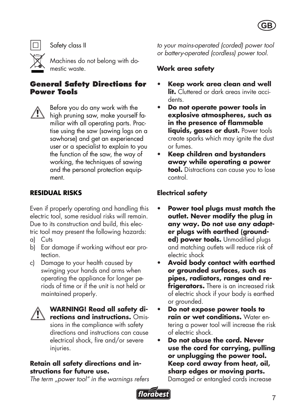 Florabest FHE 550 B2 User Manual | Page 7 / 108